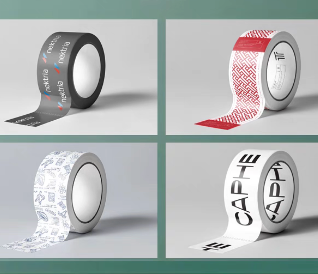 Personalized Logo Packaging Tape, Custom Design, for Shipping, Labeling, Packaging, Reinforced Gummed Paper Base, Ultra Strong, Nontransparent, 110 yd per Roll, 10 Rolls Pack