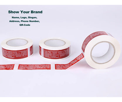 Personalized Logo Packaging Tape, Custom Design, for Shipping, Labeling, Packaging, Reinforced Gummed Paper Base, Ultra Strong, Nontransparent, 110 yd per Roll, 10 Rolls Pack
